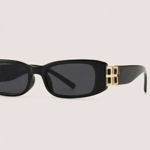 NWT, Elegant Black and Gold Square Frame Fashion Glasses